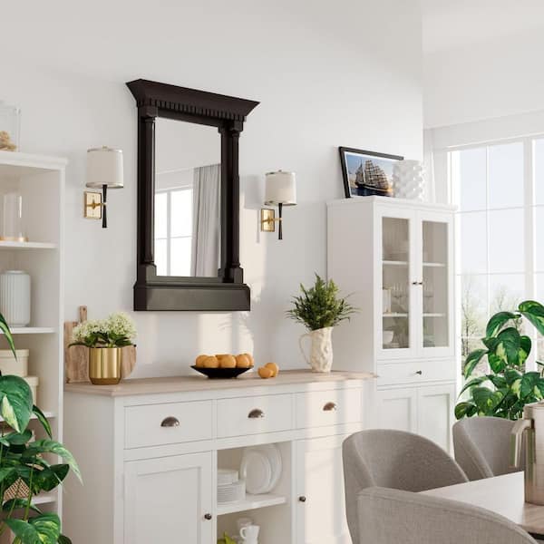 Preston 24 in. W x 29 in. H Small Rectangular Solid Wood Framed Wall Bathroom Vanity Mirror in Dark Chocolate