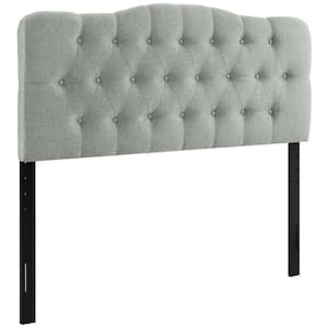 Annabel Queen Upholstered Fabric Headboard in Gray