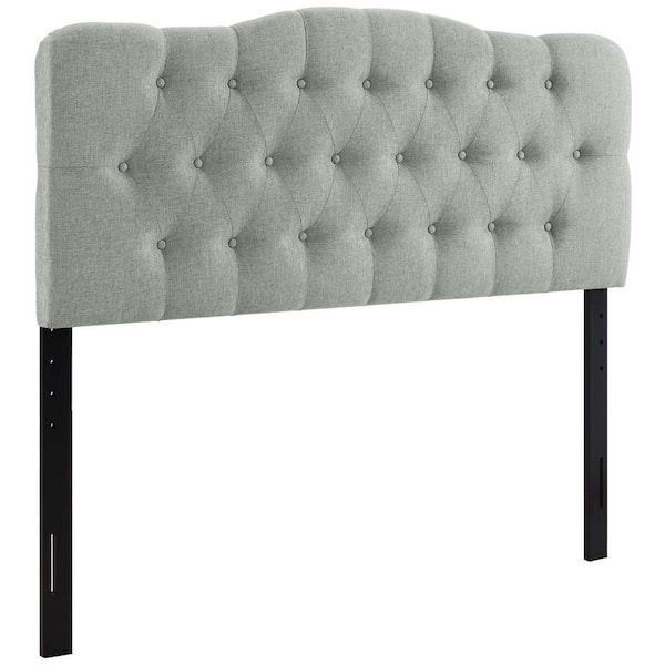 MODWAY Annabel Queen Upholstered Fabric Headboard in Gray