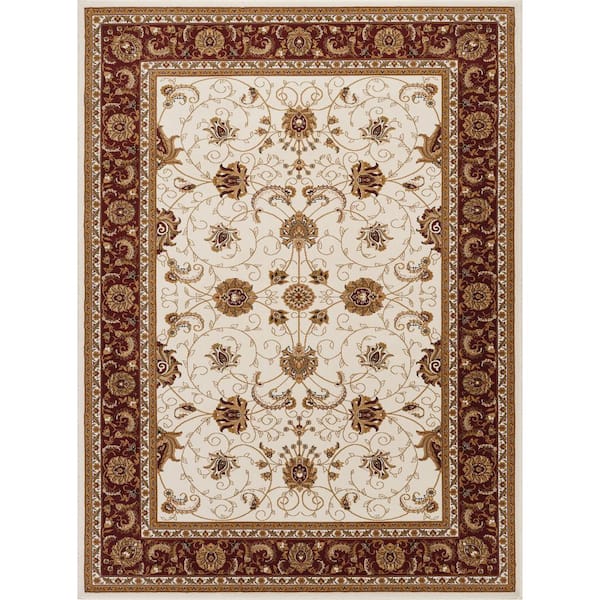 10 ft. x 3 ft. Red Ivory Oriental Antique Floral Runner Rug for Living Room Bedroom Dining Room Entryway Area Rug