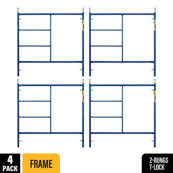 Saferstack Series 60 in. x 60 in. Blue Standard Mason Scaffold Frame, (4-Pack)