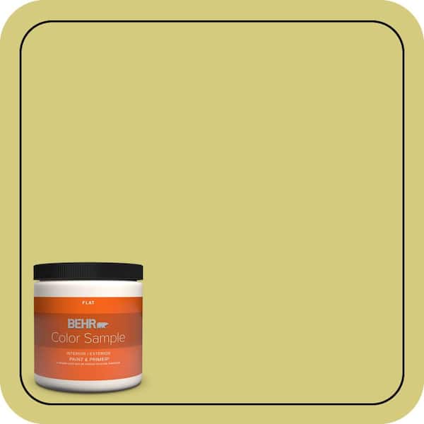 BEHR PREMIUM PLUS 8 oz. #P350-4 Spring Grass Flat Interior/Exterior Paint & Primer Color Sample