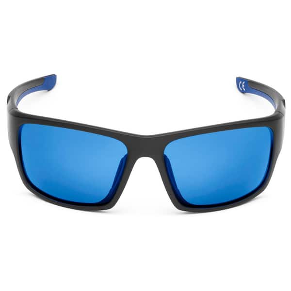 Flying Fisherman Sand Bank Polarized Sunglasses, Matte Black / Blue Mirror