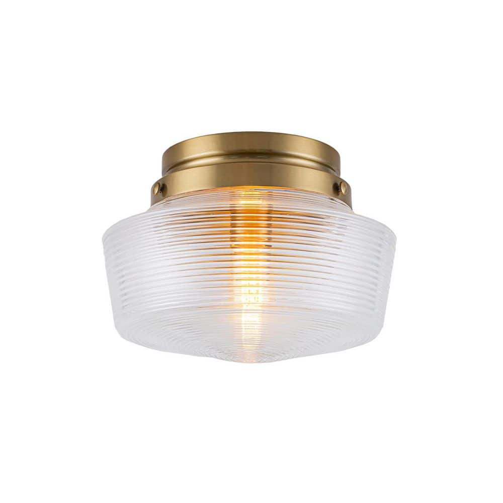 12.99 in. 1-Light Globe Brushed Gold Flush Mount Ceiling Light with Ribbed Glass Shade for Foyer Kitchen Living Room price history on PriceWatchPro