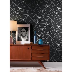 60.75 sq.ft. Black Prismatic Wallpaper
