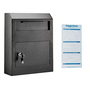 Black Heavy-Duty Secured Safe Drop Box with Mailbox