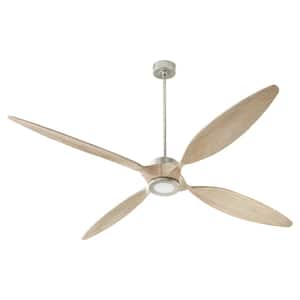Papillon 80 in. 4 Blade with Built-In Bond Technology Wi-Fi Ceiling Fan Satin Nickel