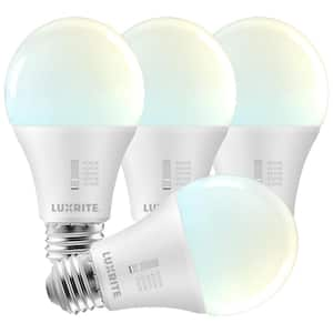 75-Watt Equivalent A19 E26 Base LED Light Bulb CRI90, 5CCT, Dimmable, 1100 Lumens, 11-Watt (4-Pack)