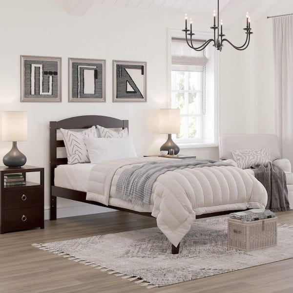 Warren, Solid Wood Platform Bed, Twin XL, Espresso