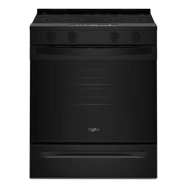 30 in. 5 Element Slide-In Electric Range in Black with No Preheat and Slow Cook Modes