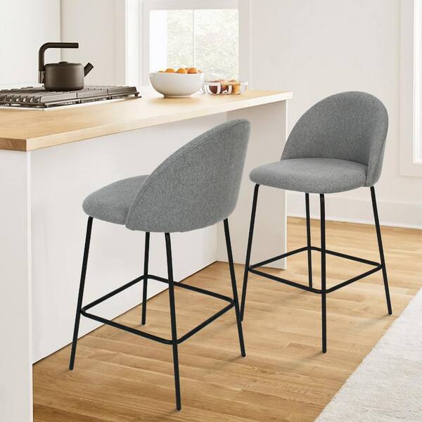 Elevens Nano Gray Upholstered Metal, How High Bar Stool For 36 Counter