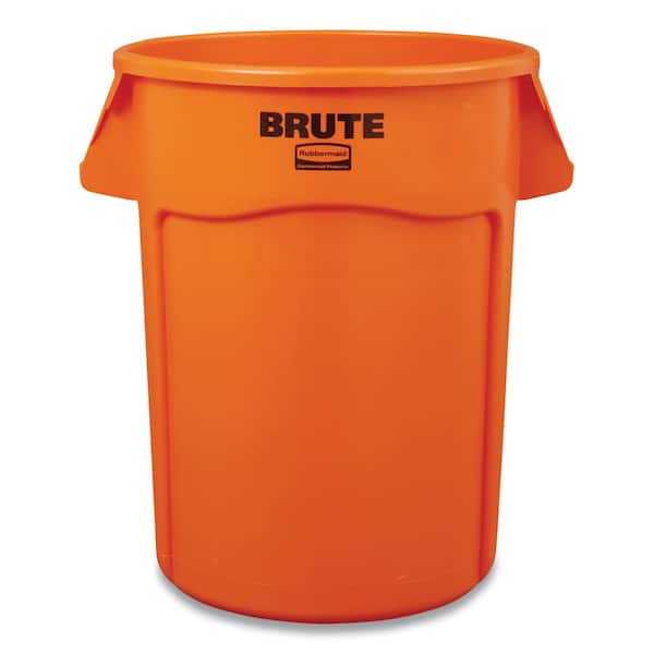 Rubbermaid Commercial Products Brute 32 Gal. Gray Round Vented Trash Can  with Lid 2031188 - The Home Depot