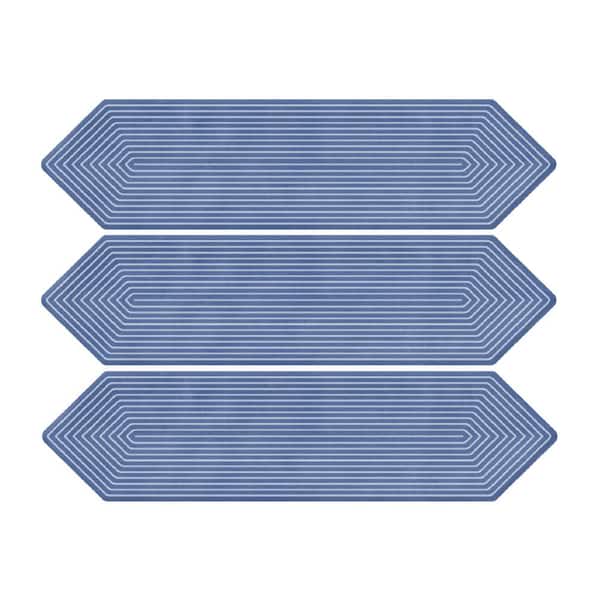 Glossy Ceramic Decor Picket Hexagon Subway 3 in. x 12 in. x 10 mm Wall Tile Case - Indigo (20-Tile Pieces/5 sq. ft.)