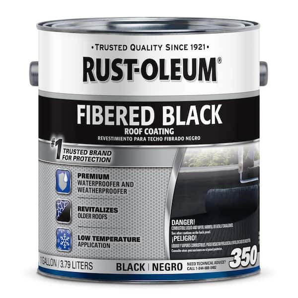 Rust-Oleum 1 Gal. 350 Fibered Black Asphalt Roof Coating (2-Pack)