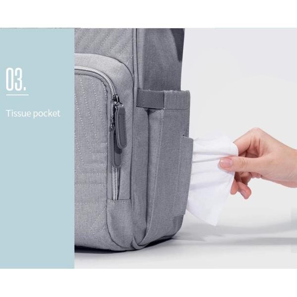 Modrn Diaper Bag Convertible Backpack Grey Gray