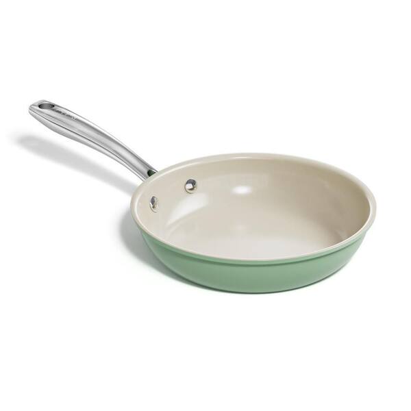 8 in. Ceramic Nonstick Frying Pan Skillet with Stay Cool Handle for Induction, Dishwasher and Oven Safe, Green