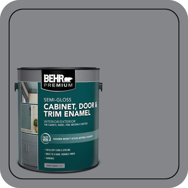 1 gal. #N500-5 Magnetic Gray color Semi-Gloss Enamel Interior/Exterior Cabinet, Door & Trim Paint