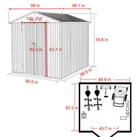 4 ft. W x 6 ft. D Metal Storage Lean-to Shed 23 sq. ft. in Gray