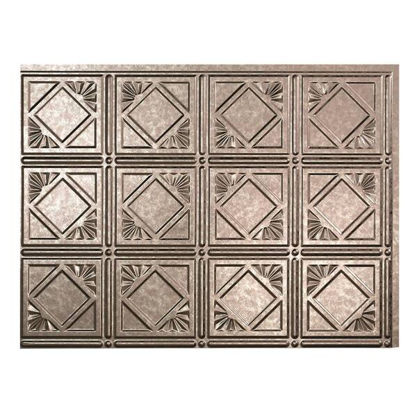 Fasade 18.25 in. x 24.25 in. Galvanized Steel Traditional Style # 4 PVC Decorative Backsplash Panel