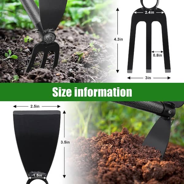 Misopily 45 in. 2-in-1 Garden Hoe with Cultivator Rake, Adjustable