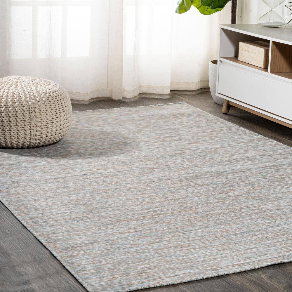 Ethan Gray Synthetic Flatweave Indoor Outdoor Area Rug