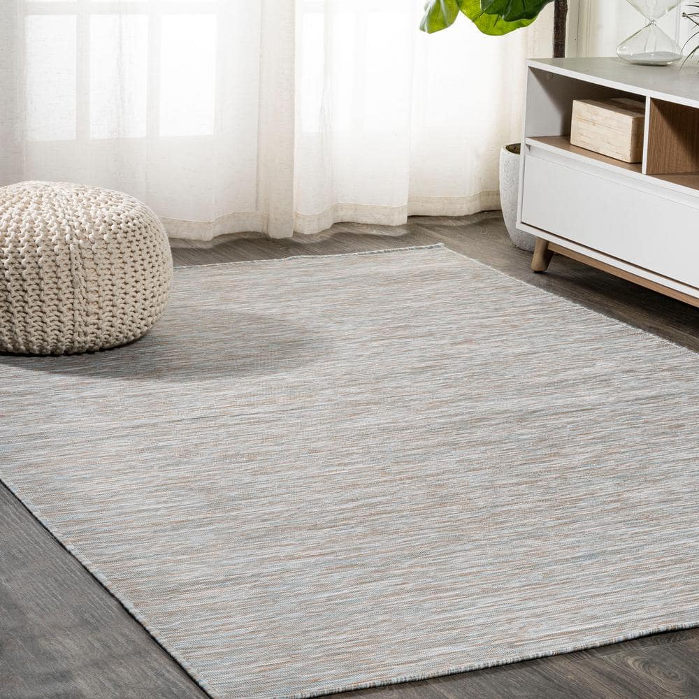 Ethan Modern 9' x 12' Gray Flatweave Synthetic Area Rug