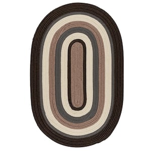 Frontier Brown 7 ft. x 9 ft. Oval Braided Area Rug