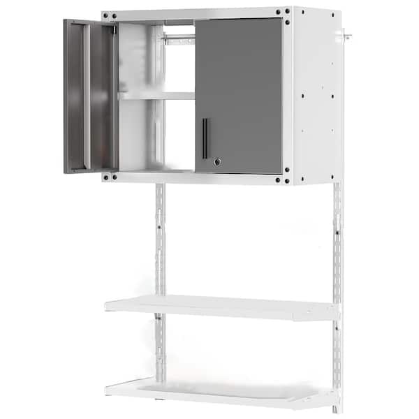 Metal Wall Cabinet with Lock and 3 Adjustable Shelves