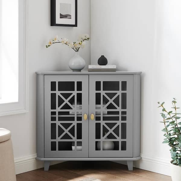 Glass Corner Accent Cabinet With, Small Accent Cabinet With Doors