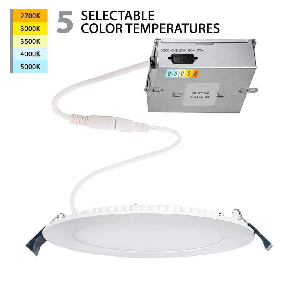 Lotos 6 in. Round Downlight Tunable CCT New Construction/Remodel Canless White Integrated LED Recessed Light Kit price history on PriceWatchPro