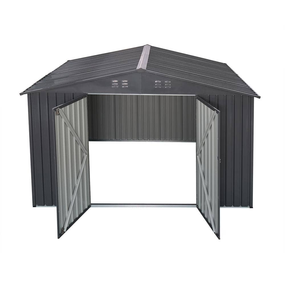 8 ft. W x 12 ft. D Outdoor Metal Shed with Lockable Door and Shutter Vents,