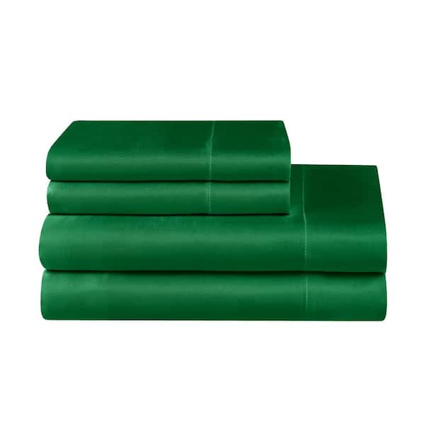 JUICY COUTURE 4-Piece Green Satin Queen Sheet Set JYS020196 - The Home ...