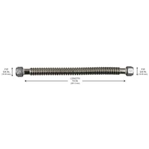 3/4 in. FIP x 3/4 in. FIP x 15 in. Stainless Steel Corrugated Water Connector
