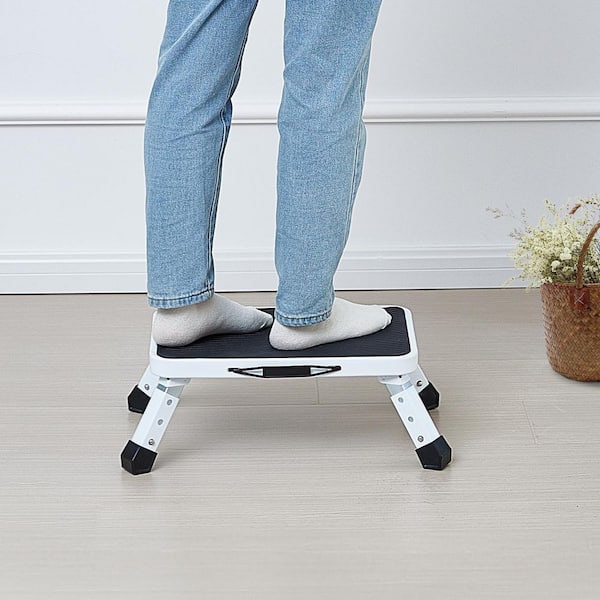 SKYSHALO Step Stool 1-Step 330 lbs. Capacity, Folding Steel SKYSHALO Step Stool 1-Step 330 lbs. Capacity, Folding Steel