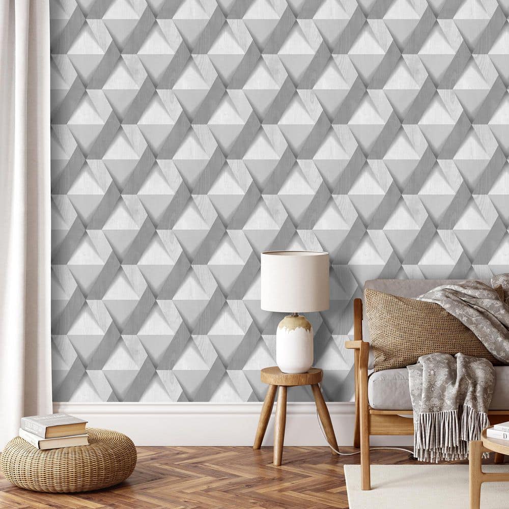 Modern Losange Wood Light Gray Wallpaper price history on PriceWatchPro