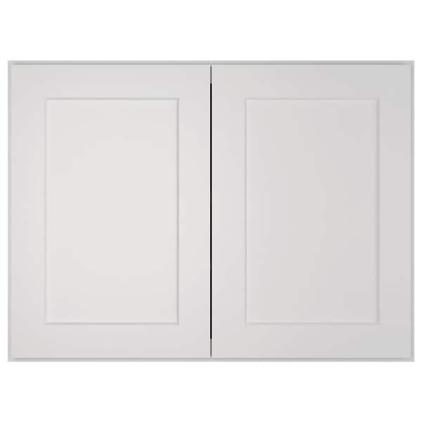 33-in. W x 24-in. D x24-in. H in Shaker Dove Plywood Ready to Assemble Wall Bridge Kitchen Cabinet with 2 Doors