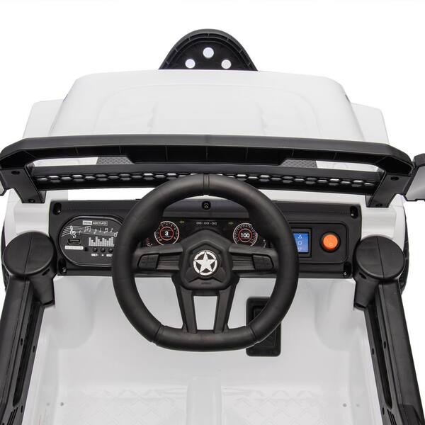 Zeus & Ruta 12-Volt White Kids Ride On Ride On Electric Truck Car