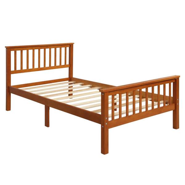 Bonnlo Twin Size Solid Wood Platform Bed Frame, Single Bed with