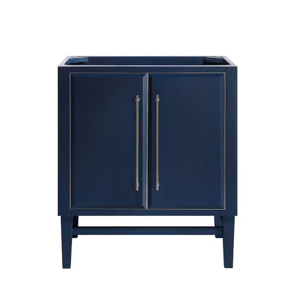 Avanity Mason 30 in. Bath Vanity Cabinet Only in Navy Blue with Silver Trim