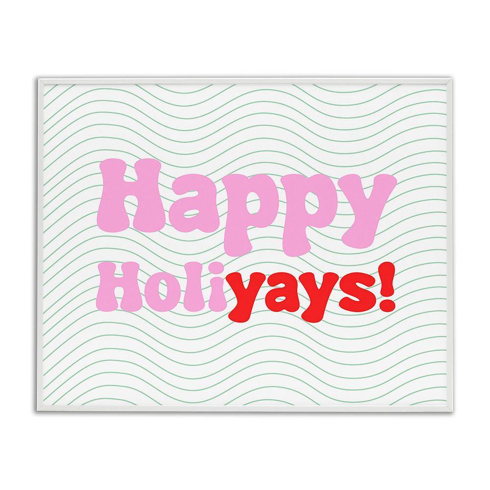 Happy Holiyays Patterned by Lil' Rue 1-Piece Framed Graphic Print Typography Poster Art Print 30 in. x 24 in. price history on PriceWatchPro