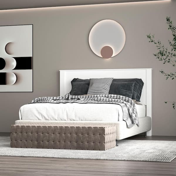 Polifurniture Juliette White Queen Size Panel Headboard 402301860001