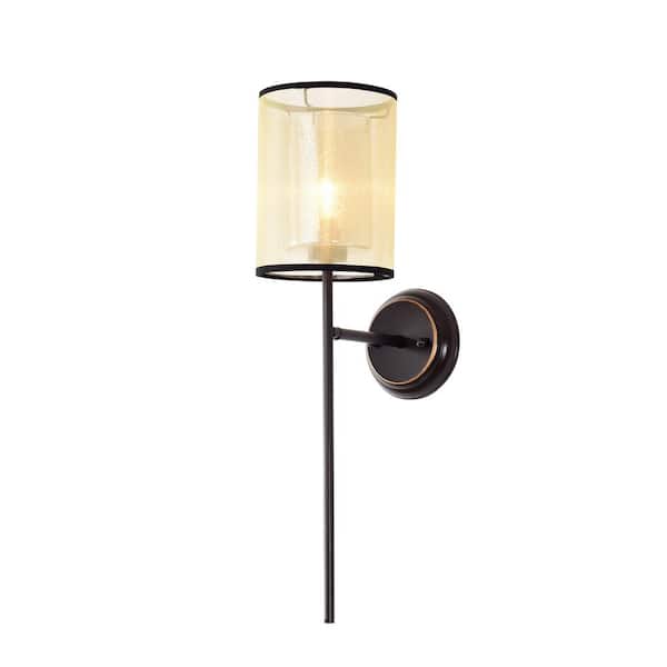 1-Light Indoor Bronze Wall Mount Sconce