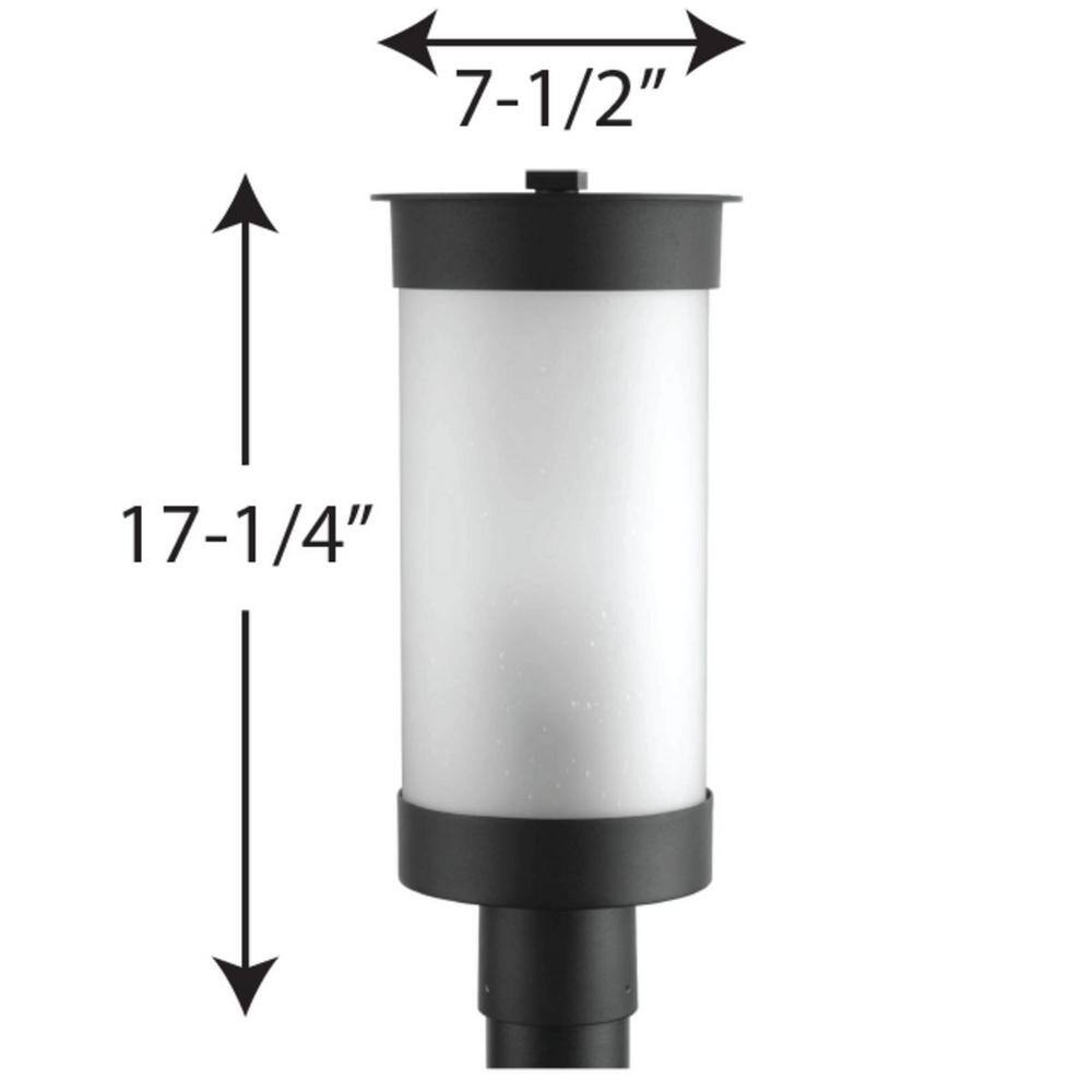 Hawthorne Black Aluminum Outdoor Lantern with Etched Seeded Glass