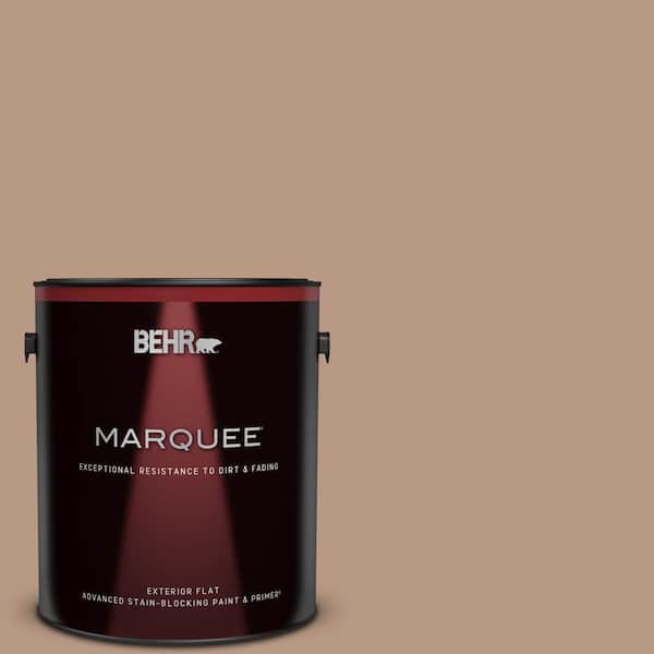 BEHR MARQUEE 1 gal. #250F-4 Stone Brown Flat Exterior Paint & Primer