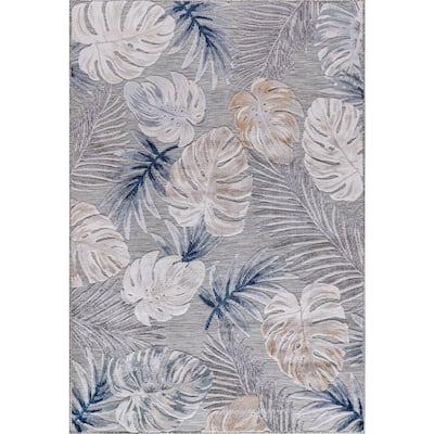 Beverly Rug 5 X 7 Gold Black Aloha Washable Bordered Indoor Outdoor Area Rug  HD-ALH60253-5X7 - The Home Depot