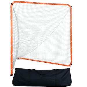 Lacrosse Goal 6 ft. x 6 ft. Lacrosse Net Steel Frame Backyard Lacrosse Training Equipment in Orange