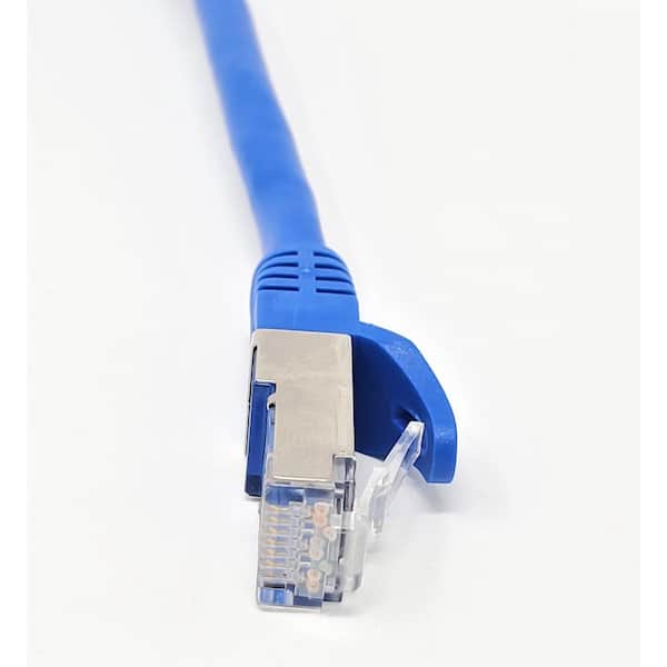 Micro Connectors, Inc 10 ft. CAT 7 SFTP 26AWG Double Shielded RJ45 Snagless  Ethernet Cable, Blue E11-010BL - The Home Depot