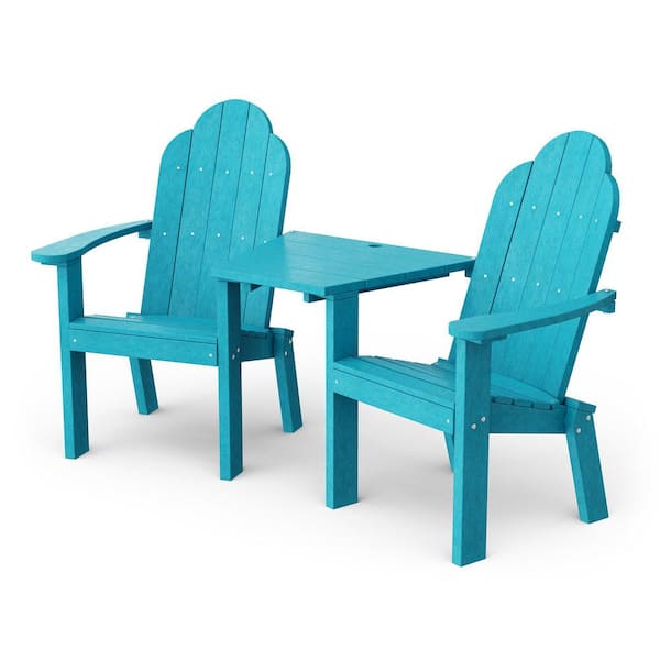 Wildridge Classic Aruba Blue Plastic Outdoor Deck Chair Tete-A-Tete