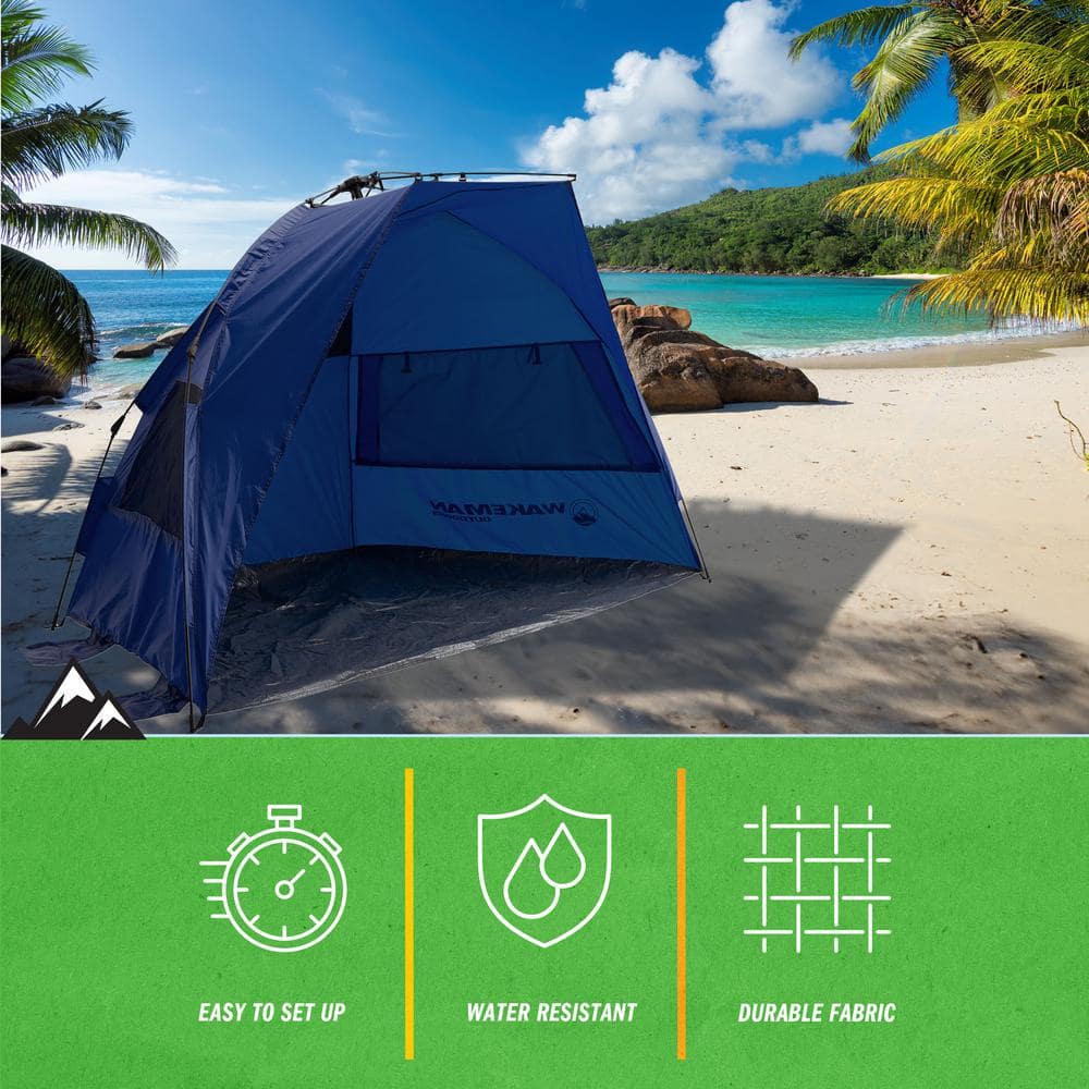 Navy Pop Up Beach Tent with UPF50+ UV Protection