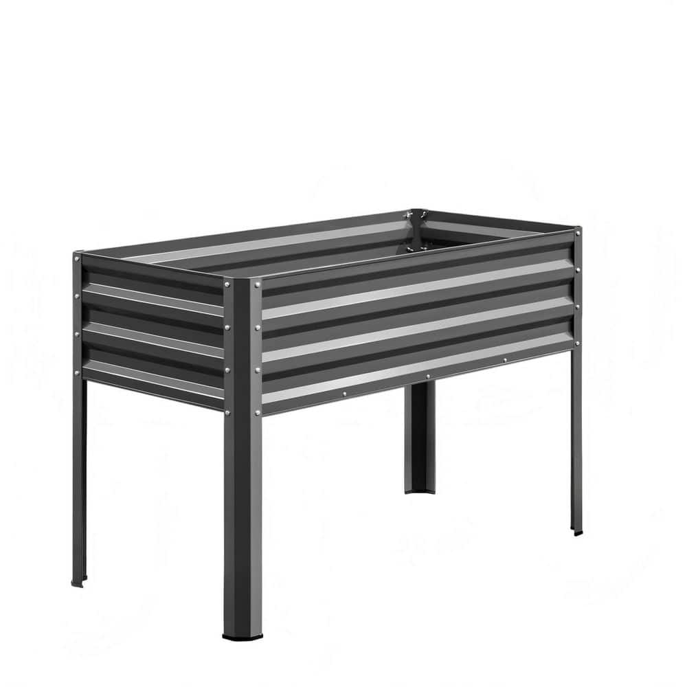 48 in. L x 24 in. W x 32 in. H Large Raised Garden Bed with Legs for Backyard, Patio, Balcony, Grey price history on PriceWatchPro